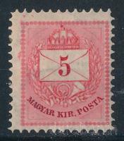 1874 5kr II. típus, 11 1/2 fogazással, festékfoltokkal / paint spots