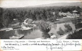 Pöstyén spa houses by the river Vág