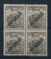 Nagyvárad 1919 Arató/Köztársaság 20f 4-es tömb, Bodor vizsgálójellel