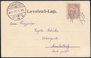 1900 Képeslap "Kőszeg" kézi érvényesítéssel Szombathelyre / Postcard with handwritten postmark