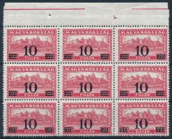 1933 Kisegítő bélyeg (III.) 10/70f ívszéli 9-es tömb