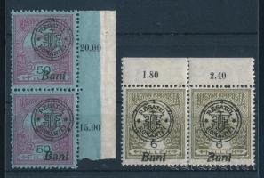 Nagyvárad 1919 Turul 6f és 50f ívszéli párban, Bodor vizsgálójellel