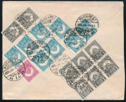 1927 Levél 17 db bélyeggel Budapestről Bécsbe