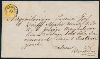 1863 2kr levél előlapon / on cover front TASNÁD