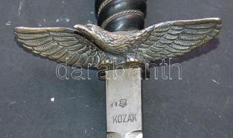 cca 1946 Magyar Köztársaság Repülőtiszti-tőr Kossuth-címerrel,  maratott pengével, a készítő (Kozák)...