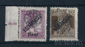 Nagyvárad 1919 Köztársaság/Károly 20f + Köztársaság/Zita 50f Bodor vizsgálójellel