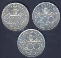 1992-1993. 200Ft (3x) "MNB" Ag T:2