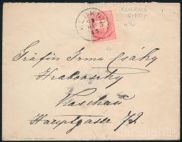 1889 Színesszámú 5kr levélen KLUKNÓ - KASSA