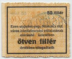 Miskolc 1916. 50f "MISKOLCZ" perforációval T:I