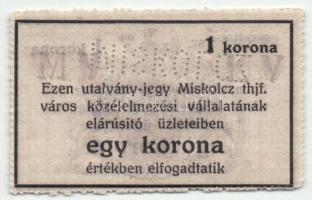 Miskolc 1916. 1K "MISKOLCZ" perforációval T:I