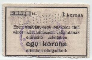 Miskolc 1916. 1K "MISKOLCZ" perforációval T:I