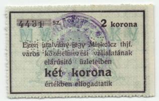 Miskolc 1916. 2K "MISKOLCZ" perforációval T:I