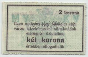 Miskolc 1916. 2K "MISKOLCZ" perforációval T:I