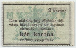 Miskolc 1916. 2K "MISKOLCZ" fordított perforációval! T:I