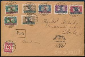 1927 Levél 8 db portó bélyeggel "ELEK"