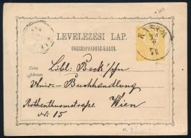 1871 2kr díjjegyes levelezőlap "KASSA" - Wien