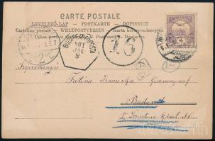 1901 Budapest helyi képeslap 16f portóval