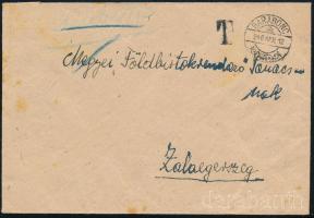 1946 (12. díjszabás) Távolsági levél készpénzes portózással / Domestic cover with handwritten postage due "GARABONC" - Zalaegerszeg