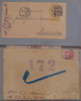 39 db magyar küldemény kb az 1890-1918-as évekből gyűrűs levélberakóban, tokkal