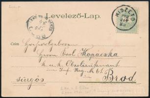 1900 Képeslap Feketeszámú 3kr bérmentesítéssel "sürgős" jelzéssel