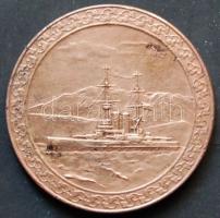 1916 S.M.S. Radetzky - Ferenc József nagyalakú ffém plakett sign: Jos. Prinz T: 2-