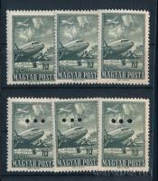 1957 Az 1950. Repülő V. záróértéke 3-3 db sima és hármaslyukasztású bélyeg (19.500)