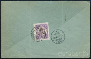 1924 Céges levél hátoldalán Koronás Madonna 1000K bérmentesítéssel Romániába küldve