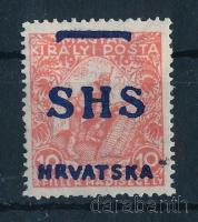 Megszállási kiadás SHS 1918 Hadisegély (III.) 10f eltérő, Arató típusú felülnyomással Bodor vizsgálójellel