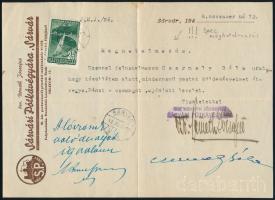 1948 Meghatalmazás 3Ft bélyeggel "SÁRVÁR" / Authorization with 3Ft stamp
