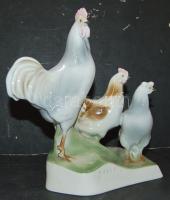 Kézzel festett Zsolnay porcelán baromfik szobor s: Sinkó / Chinaware polutry 20 cm
