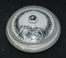 Szász Endre által tervezett Hollóházi porcelán bonbonnier / Faces designed by Endre Szasz Hollohaza chinaware bonboniere 18x9 cm