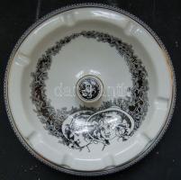 Szász Endre által tervezett Hollóházi porcelán hamutartó / Faces designed by Endre Szasz Hollohaza chinaware ashtray 18 cm