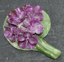 Háború előtti Herendi porcelán miniatür ibolya-csokor, kézzel festett (apró lepattanások)/ Hand painted Herend chinaware flowers 6 cm