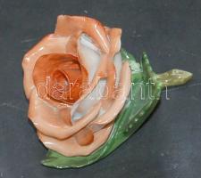 1947 Herendi porcelán rózsa, kézzel festett ( egy apró lepattanás)/ Hand painted Herend chinaware rose 8x5 cm