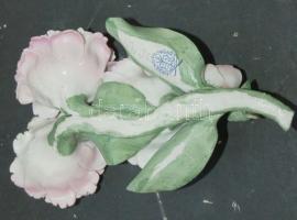 cca 1940 Kézzel festett Herendi porcelán bazsarózsa / Hand-painted Herend chinaware flowers 15 cm