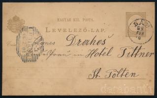 1899 2kr díjjegyes levelezőlap "LÁB"