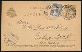 1900 Díjkiegyezített díjjegyes levelezőlap Németországba