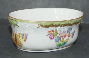 Kézzel festett Viktória mintás Herendi tálka / Handpainted Herend chinaware tray 10x4 cm