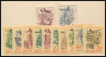 1958 2 klf vágott Repülő sor / imperforate sets