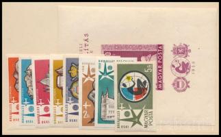 1958 Brüsszel vágott sor és blokk / Mi 1519-1526 + 27 imperforate set and block