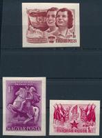 1955 3 klf vágott bélyeg / 3 imperforate stamps