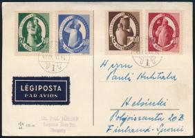 Mi 981-984 set on airmail postcard