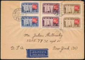 1949 Szakszervezet III. 3 klf érték párokban, légi levélen