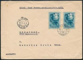 1948 Bélyegnap 2 db bélyeg levélen