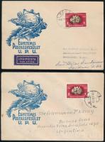 1950 UPU bélyeg Argentínába küldött levélen + légi levél az USA-ba küldve / Mi 1111 on cover to Argentina + airmail cover to the USA
