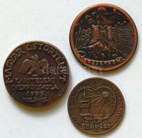 3db klf emlékplakett- "Esztergom" , "Csaroda" , "Magyar Őstörténet" T:2,3