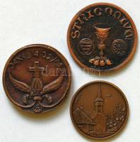 3db klf emlékplakett- "Esztergom" , "Csaroda" , "Magyar Őstörténet" T:...