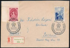 1949 Puskin ívsarki bélyeg ajánlott levélen / Mi 1039 on registered cover