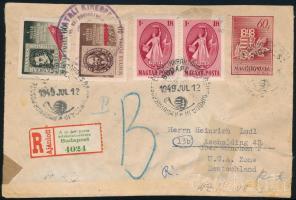 1949 Puskin pár - Mi 1039 on registered cover