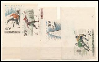 1955 Téli olimpia ívszéli vágott sor / Mi 1409-1416 imperforate margin set